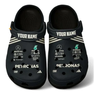 Mercedes AMG PETRONAS Crocs, All Over Print Crocs Mercedes AMG PETRONAS - Black CAR41704092504