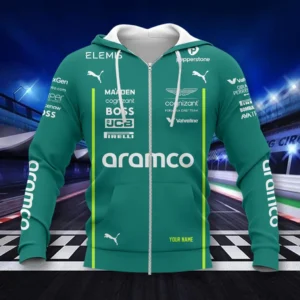 Williams Racing Zipper Hoodie, All Over Print Hoodie Zip CAR418041025672