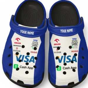 Visa Cash App RB Crocs, All Over Print Clogs Visa Cash App RB CAR421040925563 - Black