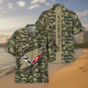 Chevrolet Corvette Hawaiian Shirt Style Camo Oversized Hawaiian CAR210040825695