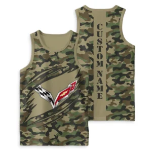 Chevrolet Corvette Tank Top Camo Style, All Over Print Tank Top For Men CCTT1904042025