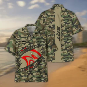 Dodge Challenger Hellcat Hawaiian Shirt Style Camo Oversized Hawaiian CAR210040825699