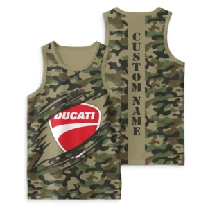 Ducati Tank Top Camo Style, All Over Print Tank Top For Men DUTT2404042025