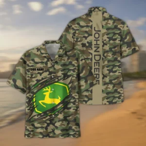 John Deere Hawaiian Shirt Style Camo Oversized Hawaiian CAR210040825749