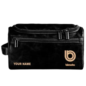 Bimota Leather Toiletry Bag, All Over Print Leather Toiletry Bag - Black CAR44105072525