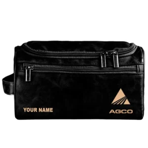 Agco Leather Toiletry Bag, All Over Print Leather Toiletry Bag - Black CAR44205072506