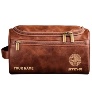 Steyr Leather Toiletry Bag, All Over Print Leather Toiletry Bag - Red Brown CAR44205072510