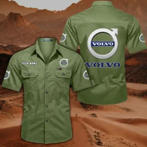 Volvo Short Sleeved Shirt, All Over Print Button Shirt CAR444052625777 - Fruit Green