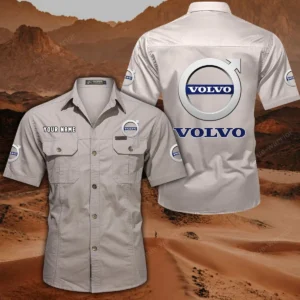 Volvo Short Sleeved Shirt, All Over Print Button Shirt CAR444052625777 - Off-White