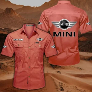 Mini Short Sleeved Shirt, All Over Print Button Shirt CAR444052625783 - Red