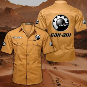BRP Can am Short Sleeved Shirt, All Over Print Button Shirt CAR444052625793 - Turmeric