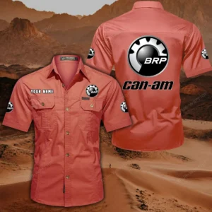 BRP Can am Short Sleeved Shirt, All Over Print Button Shirt CAR444052625793 - Red