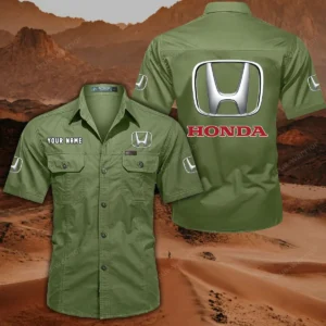 Honda Short Sleeved Shirt, All Over Print Button Shirt CAR444052625795 - Fruit Green