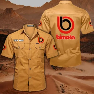 Bimota Motorcycles Short Sleeved Shirt, All Over Print Button Shirt CAR444052625799 - Turmeric