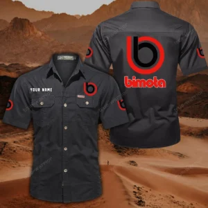 Bimota Motorcycles Short Sleeved Shirt, All Over Print Button Shirt CAR444052625799 - Black