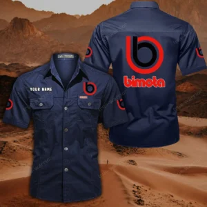 Bimota Motorcycles Short Sleeved Shirt, All Over Print Button Shirt CAR444052625799 - Dark Blue