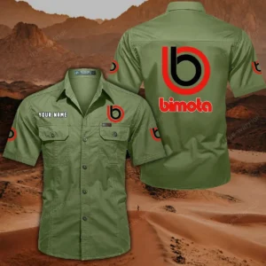 Bimota Motorcycles Short Sleeved Shirt, All Over Print Button Shirt CAR444052625799 - Fruit Green