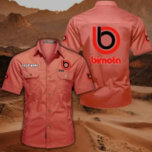 Bimota Motorcycles Short Sleeved Shirt, All Over Print Button Shirt CAR444052625799 - Red
