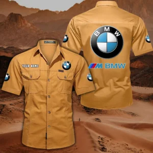 BMW M Car Short Sleeved Shirt, All Over Print Button Shirt CAR444052625820 - Turmeric