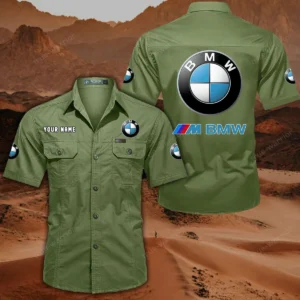 BMW M Car Short Sleeved Shirt, All Over Print Button Shirt CAR444052625820 - Fruit Green