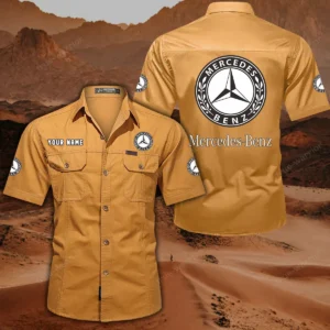 Mercedes Benz Short Sleeved Shirt, All Over Print Button Shirt CAR444052625846 - Turmeric