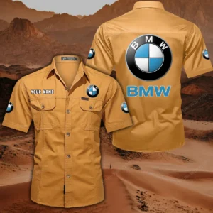 BMW Car Short Sleeved Shirt, All Over Print Button Shirt CAR444052625848 - Turmeric