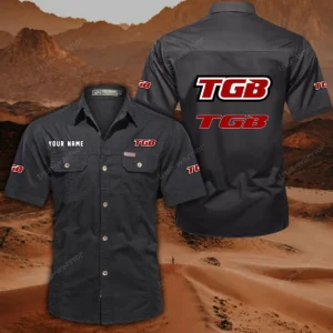 TGB Motorcyles Short Sleeved Shirt, All Over Print Button Shirt CAR444052625857 - Black