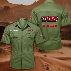 TGB Motorcyles Short Sleeved Shirt, All Over Print Button Shirt CAR444052625857 - Fruit Green