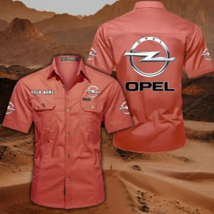 Opel Short Sleeved Shirt, All Over Print Button Shirt CAR444052625859 - Red