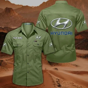 Hyundai Short Sleeved Shirt, All Over Print Button Shirt CAR444052625864 - Fruit Green