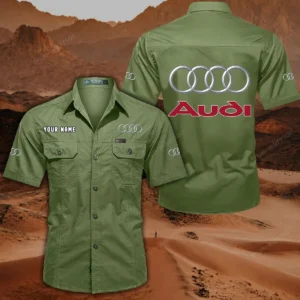 Audi Short Sleeved Shirt, All Over Print Button Shirt CAR444052625868 - Fruit Green