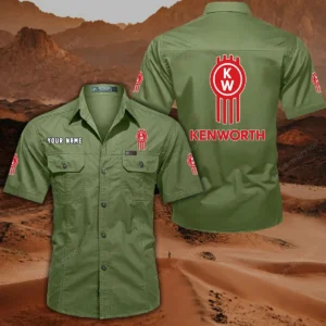 Kenworth Short Sleeved Shirt, All Over Print Button Shirt CAR444052625879 - Fruit Green