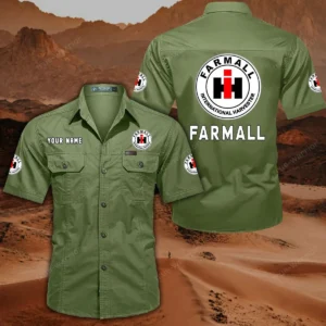 Farmall Short Sleeved Shirt, All Over Print Button Shirt CAR444052625880 - Fruit Green