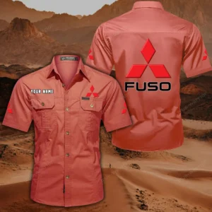 Mitsubishi Fuso Short Sleeved Shirt, All Over Print Button Shirt CAR444052625881 - Red