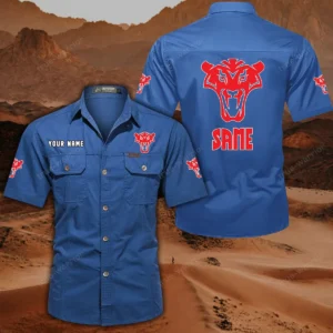 Same Short Sleeved Shirt, All Over Print Button Shirt CAR444052625882 - Cowboy Blue