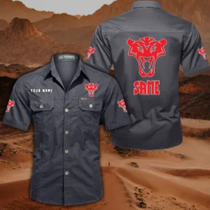 Same Short Sleeved Shirt, All Over Print Button Shirt CAR444052625882 - Gray