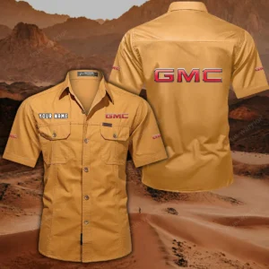GMC Car Short Sleeved Shirt, All Over Print Button Shirt CAR444052625897 - Turmeric
