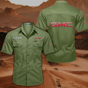 GMC Car Short Sleeved Shirt, All Over Print Button Shirt CAR444052625897 - Fruit Green