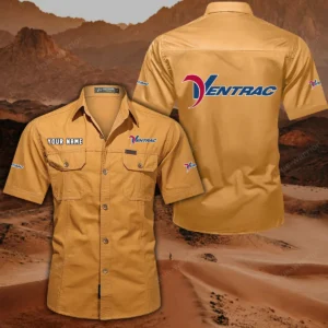 Ventrac Short Sleeved Shirt, All Over Print Button Shirt CAR444052625965 - Turmeric