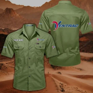 Ventrac Short Sleeved Shirt, All Over Print Button Shirt CAR444052625965 - Fruit Green
