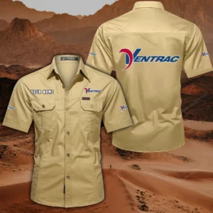 Ventrac Short Sleeved Shirt, All Over Print Button Shirt CAR444052625965 - Khaki