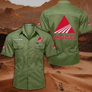 AGCO Allis Short Sleeved Shirt, All Over Print Button Shirt CAR444052625966 - Fruit Green