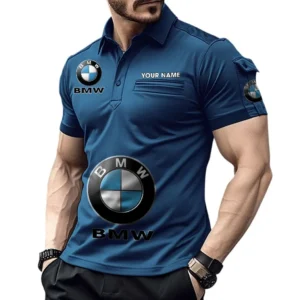 BMW Pocket Polo Shirt, All Over Print Shirt For BMW Fan CAR450051325333 - Navy Blue