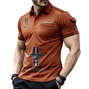 Ford Mustang Pocket Polo Shirt, All Over Print Shirt For Ford Mustang Fan CAR450051325336 - Orange