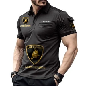 Lamborghini Pocket Polo Shirt, All Over Print Shirt For Lamborghini Fan CAR450051325337 - Black