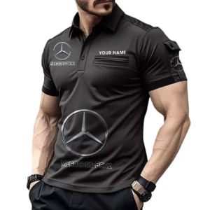 Mercedes Benz Pocket Polo Shirt, All Over Print Shirt For Mercedes Benz Fan CAR450051325338 - Black