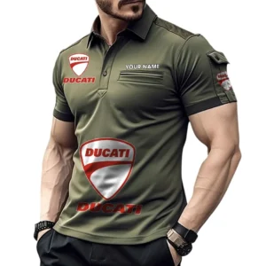 Ducati Pocket Polo Shirt, All Over Print Shirt For Ducati Fan CAR450051325340 - Green