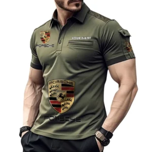Porsche Pocket Polo Shirt, All Over Print Shirt For Porsche Fan CAR450051325341 - Green