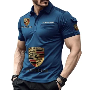 Porsche Pocket Polo Shirt, All Over Print Shirt For Porsche Fan CAR450051325341 - Navy Blue