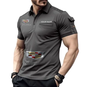 Cadilac Pocket Polo Shirt, All Over Print Shirt For Cadilac Fan CAR450051325346 - Gray